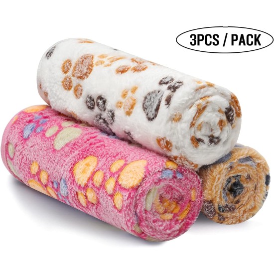 luciphia Dog Blanket, Cat Blanket, Washable, 1 x Pack of 3 Blankets for Small/Medium Dogs and Cats, Cuddly Blanket, Fluffy, Soft, Warm Fleece Pet Blanket for Travel, Sofa, 76 x 52 cm luciphia Dog Blanket, Cat Blanket, Washable, 1 x Pack of 3 Blankets for Small/Medium Dogs and Cats, Cuddly Blanket, Fluffy, Soft, Warm Fleece Pet Blanket for Travel, Sofa, 76 x 52 cm