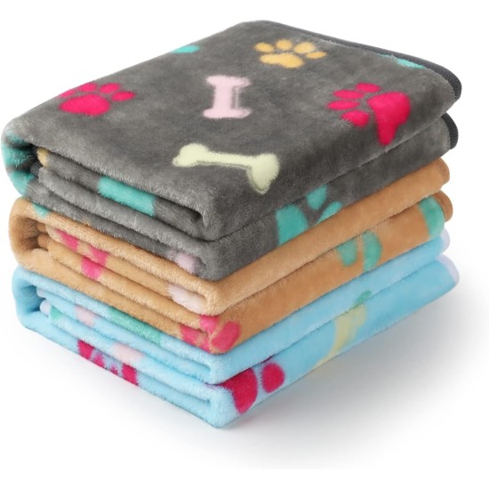 luciphia Dog Blanket, Cat Blanket, Washable, 1 x Pack of 3 Blankets for Small/Medium Dogs and Cats, Cuddly Blanket, Fluffy, Soft, Warm Fleece Pet Blanket for Travel, Sofa, 76 x 52 cm luciphia Dog Blanket, Cat Blanket, Washable, 1 x Pack of 3 Blankets for Small/Medium Dogs and Cats, Cuddly Blanket, Fluffy, Soft, Warm Fleece Pet Blanket for Travel, Sofa, 76 x 52 cm