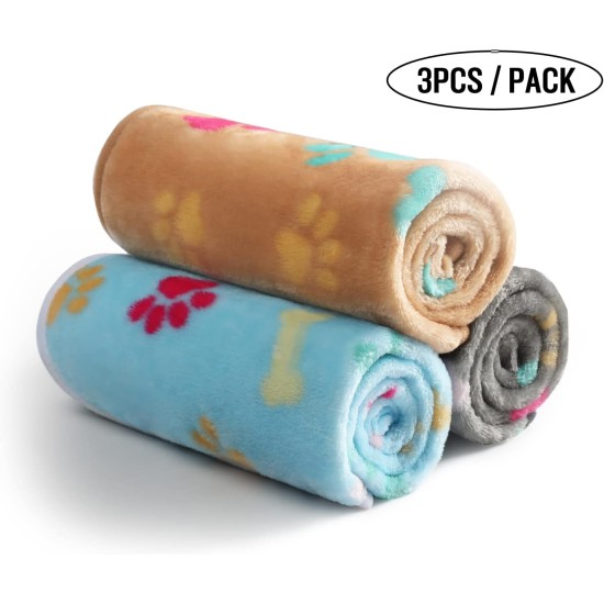 luciphia Dog Blanket, Cat Blanket, Washable, 1 x Pack of 3 Blankets for Small/Medium Dogs and Cats, Cuddly Blanket, Fluffy, Soft, Warm Fleece Pet Blanket for Travel, Sofa, 76 x 52 cm luciphia Dog Blanket, Cat Blanket, Washable, 1 x Pack of 3 Blankets for Small/Medium Dogs and Cats, Cuddly Blanket, Fluffy, Soft, Warm Fleece Pet Blanket for Travel, Sofa, 76 x 52 cm