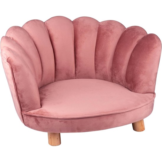 maxxpro Cat and Dog Sofa - Pink - Raised with Wooden Legs - Velvet Material - 61.5 x 52 x 33 cm - Cats and Dogs up to 80 kg maxxpro Cat and Dog Sofa - Pink - Raised with Wooden Legs - Velvet Material - 61.5 x 52 x 33 cm - Cats and Dogs up to 80 kg