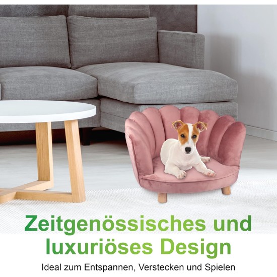 maxxpro Cat and Dog Sofa - Pink - Raised with Wooden Legs - Velvet Material - 61.5 x 52 x 33 cm - Cats and Dogs up to 80 kg maxxpro Cat and Dog Sofa - Pink - Raised with Wooden Legs - Velvet Material - 61.5 x 52 x 33 cm - Cats and Dogs up to 80 kg