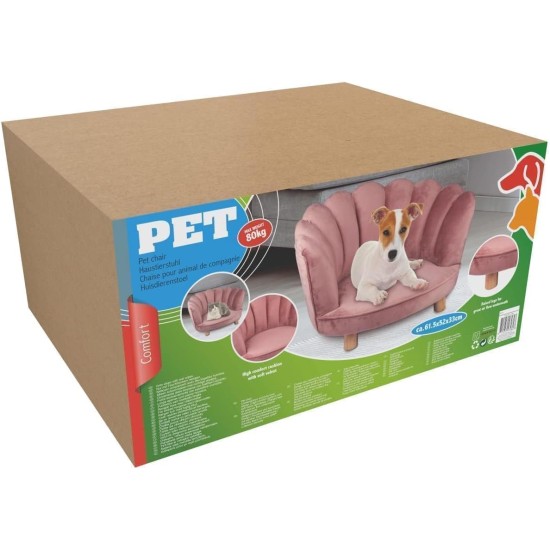 maxxpro Cat and Dog Sofa - Pink - Raised with Wooden Legs - Velvet Material - 61.5 x 52 x 33 cm - Cats and Dogs up to 80 kg maxxpro Cat and Dog Sofa - Pink - Raised with Wooden Legs - Velvet Material - 61.5 x 52 x 33 cm - Cats and Dogs up to 80 kg