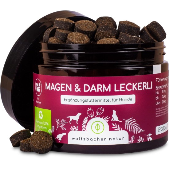 Digestive Snack for Dogs - 125 Treats with Prebiotic Yeast & Herbs | 100% Natural | Supports Intestinal Flora & Normal Faeces | 125 Gentle Dog Snacks Digestive Snack for Dogs - 125 Treats with Prebiotic Yeast & Herbs | 100% Natural | Supports Intestinal Flora & Normal Faeces | 125 Gentle Dog Snacks