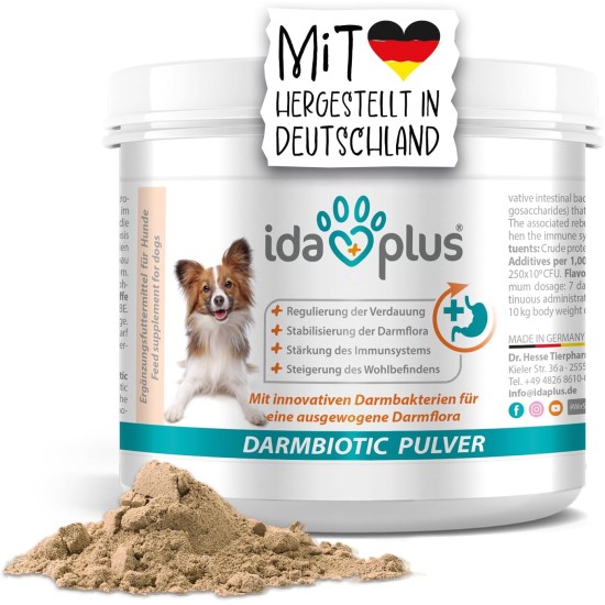 Ida Plus Darmbiotic Test Winner - Probiotics for Intestinal Restoration for the Dog - Build Intestinal Flora After Diarrhoea - Healthy Active Gut Bacteria - Immune System - Regulation Digestion - 240 Ida Plus Darmbiotic Test Winner - Probiotics for Intestinal Restoration for the Dog - Build Intestinal Flora After Diarrhoea - Healthy Active Gut Bacteria - Immune System - Regulation Digestion - 240