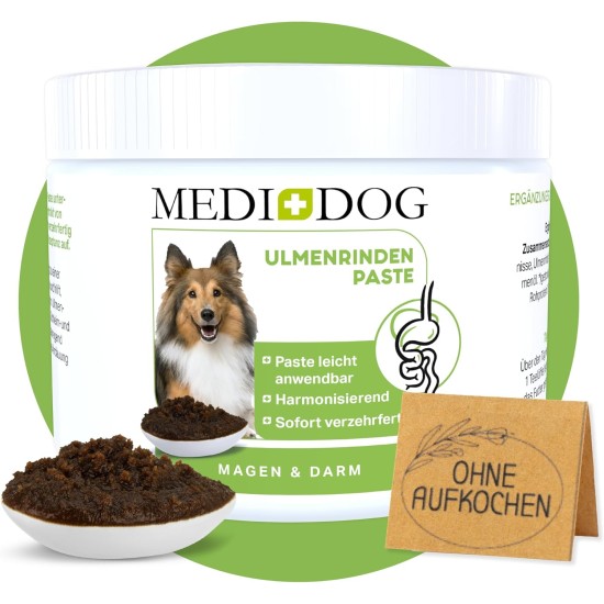 Medipet 500 g Premium Elm Bark Paste for Dogs, Better Digestion and Intestinal Flora, Elm Bark for Dogs and Cats for Intestinal Restoration, Slippery Elm Bark Medipet 500 g Premium Elm Bark Paste for Dogs, Better Digestion and Intestinal Flora, Elm Bark for Dogs and Cats for Intestinal Restoration, Slippery Elm Bark