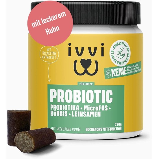Probiotic Dog Probiotics as Treats - Dog Build Intestinal Flora, Improved Digestion & Immune System - 60 Delicious Snacks (270 g) with Chicken Probiotic Dog Probiotics as Treats - Dog Build Intestinal Flora, Improved Digestion & Immune System - 60 Delicious Snacks (270 g) with Chicken