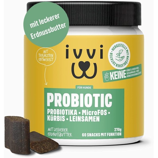 Probiotic Dog Probiotics as Treats - Dog Build Intestinal Flora, Improved Digestion & Immune System - 60 Delicious Snacks (270 g) with Chicken Probiotic Dog Probiotics as Treats - Dog Build Intestinal Flora, Improved Digestion & Immune System - 60 Delicious Snacks (270 g) with Chicken