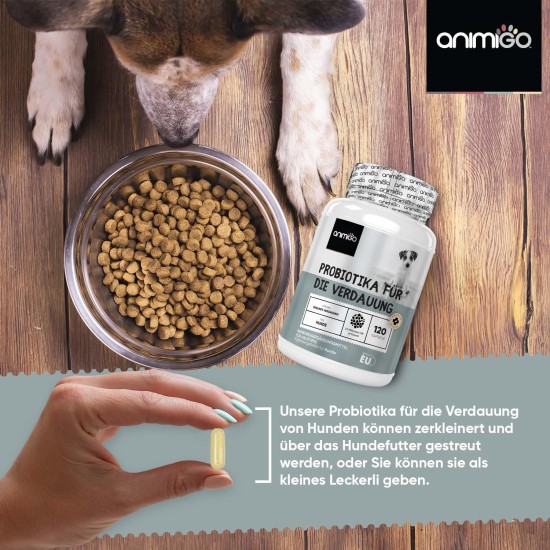Probiotics for Digestion in Dogs - 120 Intestinal Capsules - Supports Intestinal Health, Gastric Intestinal Flora - With Lactobacillus, Linseed & Prebiotics - Intestinal Cleansing & Digestive Enzymes Probiotics for Digestion in Dogs - 120 Intestinal Capsules - Supports Intestinal Health, Gastric Intestinal Flora - With Lactobacillus, Linseed & Prebiotics - Intestinal Cleansing & Digestive Enzymes