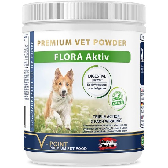 V-Point Flora Active for Dogs to Support Diarrhoea Bloating Digestive Problems Constipation Colic Stomach Problems Building Intestinal Flora Intestinal Restoration Natural Herbal Powder (250 g) V-Point Flora Active for Dogs to Support Diarrhoea Bloating Digestive Problems Constipation Colic Stomach Problems Building Intestinal Flora Intestinal Restoration Natural Herbal Powder (250 g)