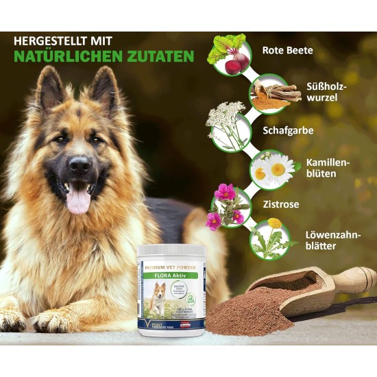 V-Point Flora Active for Dogs to Support Diarrhoea Bloating Digestive Problems Constipation Colic Stomach Problems Building Intestinal Flora Intestinal Restoration Natural Herbal Powder (250 g) V-Point Flora Active for Dogs to Support Diarrhoea Bloating Digestive Problems Constipation Colic Stomach Problems Building Intestinal Flora Intestinal Restoration Natural Herbal Powder (250 g)