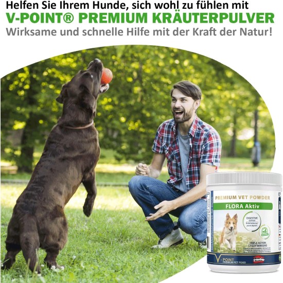 V-Point Flora Active for Dogs to Support Diarrhoea Bloating Digestive Problems Constipation Colic Stomach Problems Building Intestinal Flora Intestinal Restoration Natural Herbal Powder (250 g) V-Point Flora Active for Dogs to Support Diarrhoea Bloating Digestive Problems Constipation Colic Stomach Problems Building Intestinal Flora Intestinal Restoration Natural Herbal Powder (250 g)