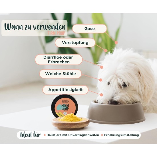 Wolf Belly - Probiotics Intestinal Restoration Dog 100% Natural (180 g) Diarrhoea Dog Powder, Dog Intestinal Flora Build, Vitamins Stomach Protection, Intestinal Treatment Dog Probiotic - Firm Poop Wolf Belly - Probiotics Intestinal Restoration Dog 100% Natural (180 g) Diarrhoea Dog Powder, Dog Intestinal Flora Build, Vitamins Stomach Protection, Intestinal Treatment Dog Probiotic - Firm Poop
