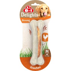 8-in-1 Delights Chicken Chew Bone Strong, Extra Strong for Strong Chewing Dogs, Various sizes. 8-in-1 Delights Chicken Chew Bone Strong, Extra Strong for Strong Chewing Dogs, Various sizes.