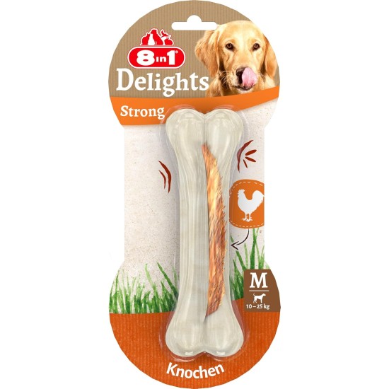 8-in-1 Delights Chicken Chew Bone Strong, Extra Strong for Strong Chewing Dogs, Various sizes., May vary 8-in-1 Delights Chicken Chew Bone Strong, Extra Strong for Strong Chewing Dogs, Various sizes., May vary