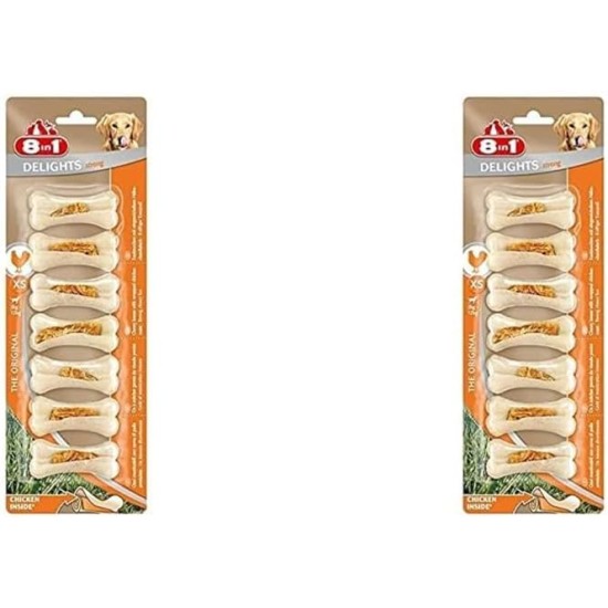 8-in-1 Delights Chicken Chew Bone Strong, Extra Strong for Strong Chewing Dogs, Various sizes., May vary 8-in-1 Delights Chicken Chew Bone Strong, Extra Strong for Strong Chewing Dogs, Various sizes., May vary
