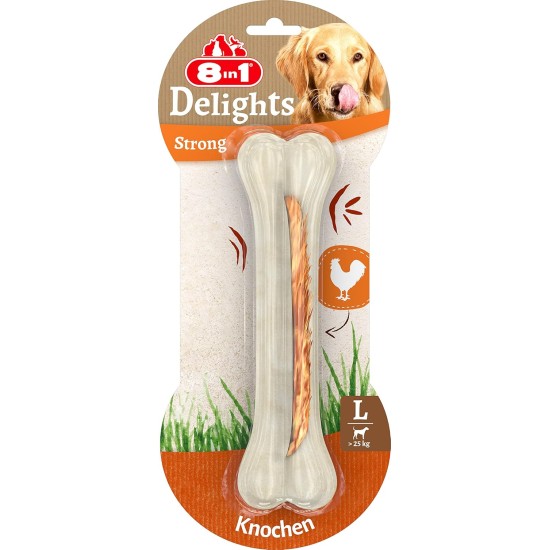 8-in-1 Delights Chicken Chew Bone Strong, Extra Strong for Strong Chewing Dogs, Various sizes., May vary 8-in-1 Delights Chicken Chew Bone Strong, Extra Strong for Strong Chewing Dogs, Various sizes., May vary