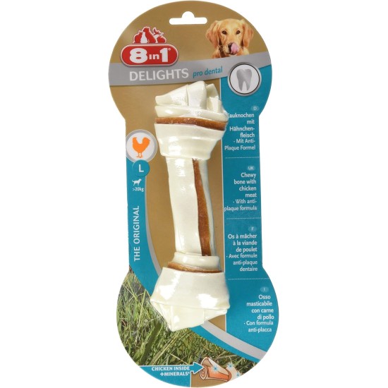 8 in 1 Dental Delights Dog Chew Bone Chicken (Pack of 6) (L) (May Vary)