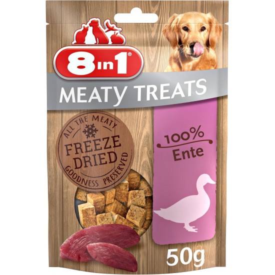 8-in-1 Meaty Treats, Freeze-Dried Dogs Treats, Grain-Free and Sugar-Free (1 Bag, 50 g) 8-in-1 Meaty Treats, Freeze-Dried Dogs Treats, Grain-Free and Sugar-Free (1 Bag, 50 g)