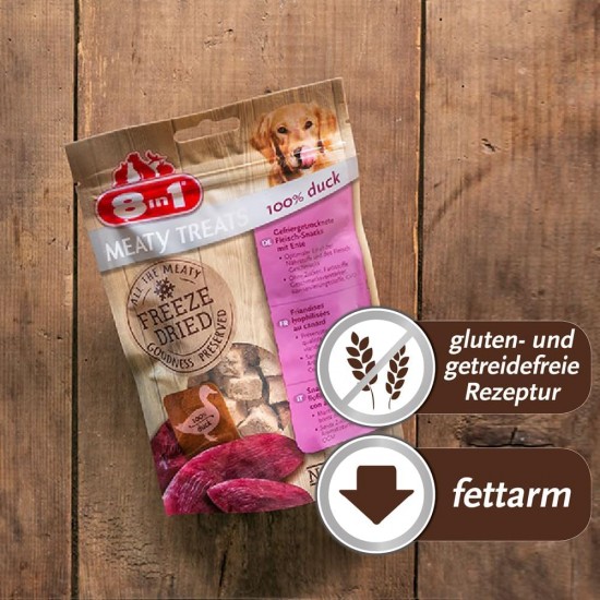 8-in-1 Meaty Treats, Freeze-Dried Dogs Treats, Grain-Free and Sugar-Free (1 Bag, 50 g) 8-in-1 Meaty Treats, Freeze-Dried Dogs Treats, Grain-Free and Sugar-Free (1 Bag, 50 g)