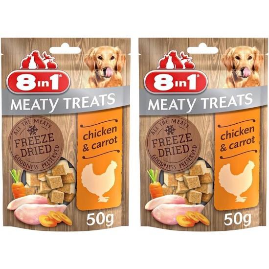 8-in-1 Meaty Treats, Freeze-Dried Dogs Treats, Grain-Free and Sugar-Free (1 Bag, 50 g) 8-in-1 Meaty Treats, Freeze-Dried Dogs Treats, Grain-Free and Sugar-Free (1 Bag, 50 g)