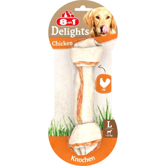 8in1 Delights Chicken, Healthy Chew Bone for Dogs, High Quality Chicken Meat, Wrapped in Beef Skin. Sizes, Bone 8in1 Delights Chicken, Healthy Chew Bone for Dogs, High Quality Chicken Meat, Wrapped in Beef Skin. Sizes, Bone