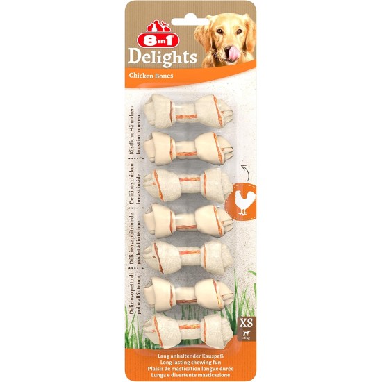 8in1 Delights Chicken, Healthy Chew Bone for Dogs, High Quality Chicken Meat, Wrapped in Beef Skin. Sizes, Bone 8in1 Delights Chicken, Healthy Chew Bone for Dogs, High Quality Chicken Meat, Wrapped in Beef Skin. Sizes, Bone