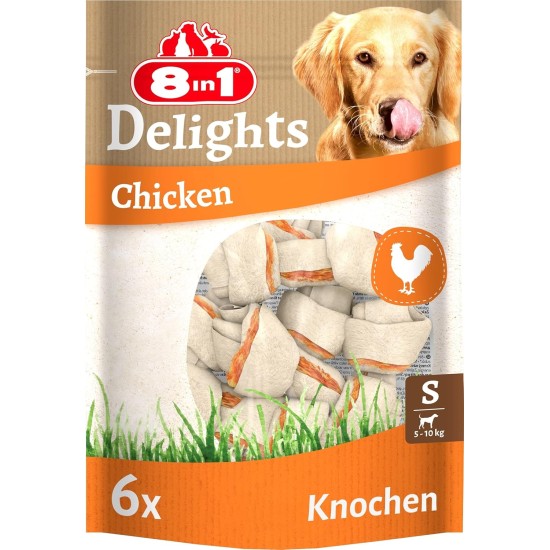 8in1 Delights Chicken, Healthy Chew Bone for Dogs, High Quality Chicken Meat, Wrapped in Beef Skin. Sizes, Bone 8in1 Delights Chicken, Healthy Chew Bone for Dogs, High Quality Chicken Meat, Wrapped in Beef Skin. Sizes, Bone