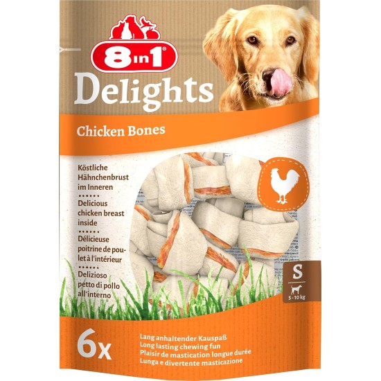 8in1 Delights Chicken, Healthy Chew Bone for Dogs, High Quality Chicken Meat, Wrapped in Beef Skin. Sizes, Bone 8in1 Delights Chicken, Healthy Chew Bone for Dogs, High Quality Chicken Meat, Wrapped in Beef Skin. Sizes, Bone