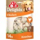8in1 Delights Chicken, Healthy Chew Bone for Dogs, High Quality Chicken Meat, Wrapped in Beef Skin. Sizes, Bone 8in1 Delights Chicken, Healthy Chew Bone for Dogs, High Quality Chicken Meat, Wrapped in Beef Skin. Sizes, Bone