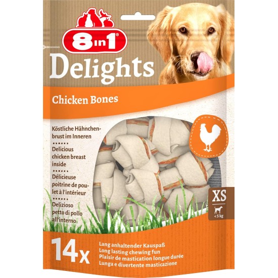 8in1 Delights Chicken, Healthy Chew Bone for Dogs, High Quality Chicken Meat, Wrapped in Beef Skin. Sizes, Bone 8in1 Delights Chicken, Healthy Chew Bone for Dogs, High Quality Chicken Meat, Wrapped in Beef Skin. Sizes, Bone