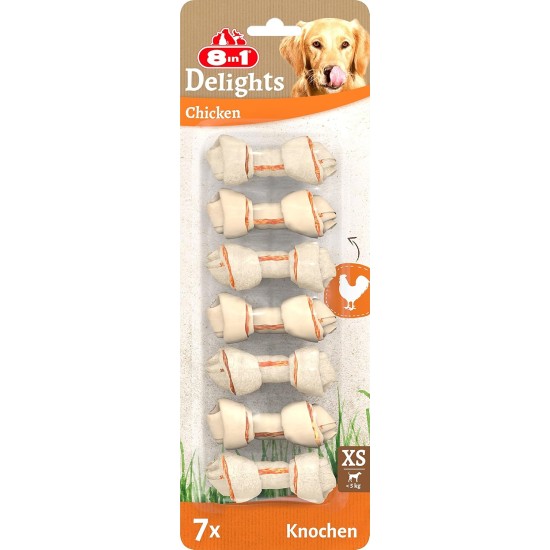 8in1 Delights Chicken, Healthy Chew Bone for Dogs, High Quality Chicken Meat, Wrapped in Beef Skin. Sizes, Bone 8in1 Delights Chicken, Healthy Chew Bone for Dogs, High Quality Chicken Meat, Wrapped in Beef Skin. Sizes, Bone