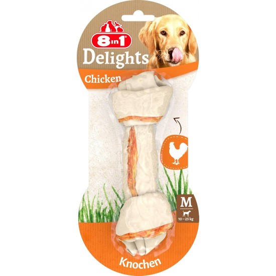 8in1 Delights Chicken, Healthy Chew Bone for Dogs, High Quality Chicken Meat, Wrapped in Beef Skin. Sizes, Bone 8in1 Delights Chicken, Healthy Chew Bone for Dogs, High Quality Chicken Meat, Wrapped in Beef Skin. Sizes, Bone
