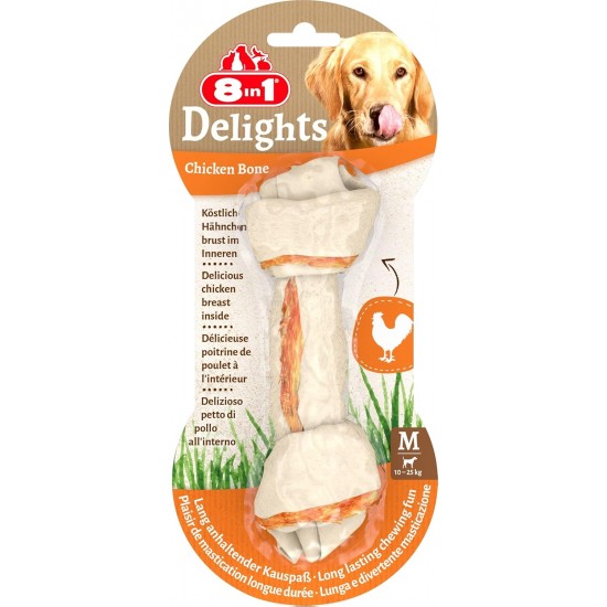8in1 Delights Chicken, Healthy Chew Bone for Dogs, High Quality Chicken Meat, Wrapped in Beef Skin. Sizes, Bone 8in1 Delights Chicken, Healthy Chew Bone for Dogs, High Quality Chicken Meat, Wrapped in Beef Skin. Sizes, Bone