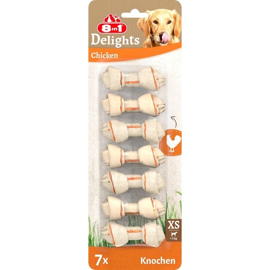 8in1 Delights Chicken, Healthy Chew Bone for Dogs, High Quality Chicken Meat, Wrapped in Beef Skin. Sizes, Bone 8in1 Delights Chicken, Healthy Chew Bone for Dogs, High Quality Chicken Meat, Wrapped in Beef Skin. Sizes, Bone