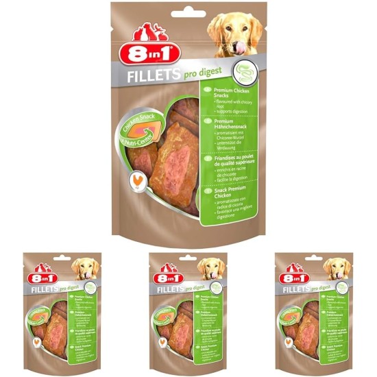 8in1 Fillets Pro Skin & Coat Dog Snack with Chicken, Functional Dog Treats Flavoured with Linseed Oil, 80g Bag 8in1 Fillets Pro Skin & Coat Dog Snack with Chicken, Functional Dog Treats Flavoured with Linseed Oil, 80g Bag