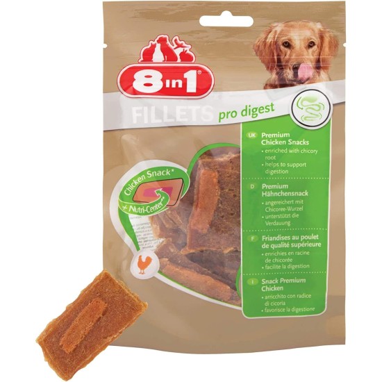 8in1 Fillets Pro Skin & Coat Dog Snack with Chicken, Functional Dog Treats Flavoured with Linseed Oil, 80g Bag 8in1 Fillets Pro Skin & Coat Dog Snack with Chicken, Functional Dog Treats Flavoured with Linseed Oil, 80g Bag