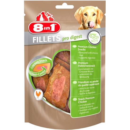 8in1 Fillets Pro Skin & Coat Dog Snack with Chicken, Functional Dog Treats Flavoured with Linseed Oil, 80g Bag 8in1 Fillets Pro Skin & Coat Dog Snack with Chicken, Functional Dog Treats Flavoured with Linseed Oil, 80g Bag