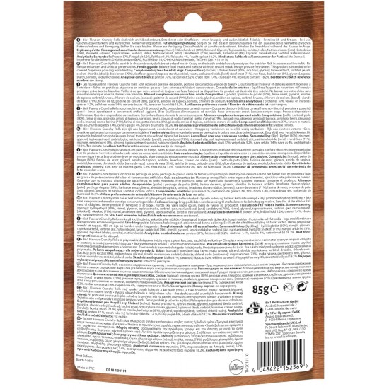 8in1 Flavours Crunchy Rolls Dog Snacks - Crunchy Treats for Dogs with Chicken Breast, Duck Breast or Beef, 85g Bag 8in1 Flavours Crunchy Rolls Dog Snacks - Crunchy Treats for Dogs with Chicken Breast, Duck Breast or Beef, 85g Bag