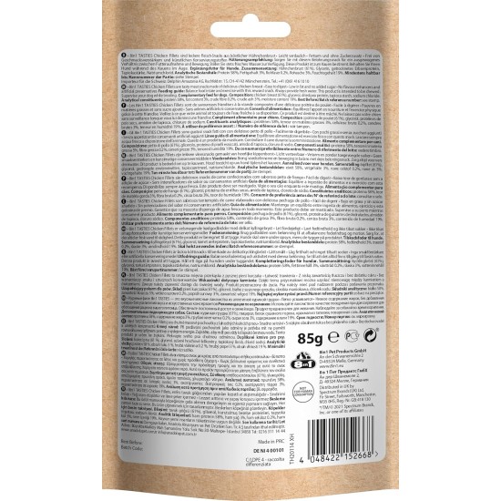 8in1 Tasties Calcium Bones - Chicken Breast Wrapped Small Bones 3oz 8in1 Tasties Calcium Bones - Chicken Breast Wrapped Small Bones 3oz