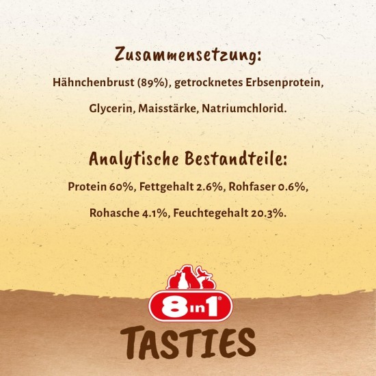 8in1 Tasties Sushi Rolls Dog Snack - Gluten Free Treats with Cod & Chicken Breast, 85 g 8in1 Tasties Sushi Rolls Dog Snack - Gluten Free Treats with Cod & Chicken Breast, 85 g
