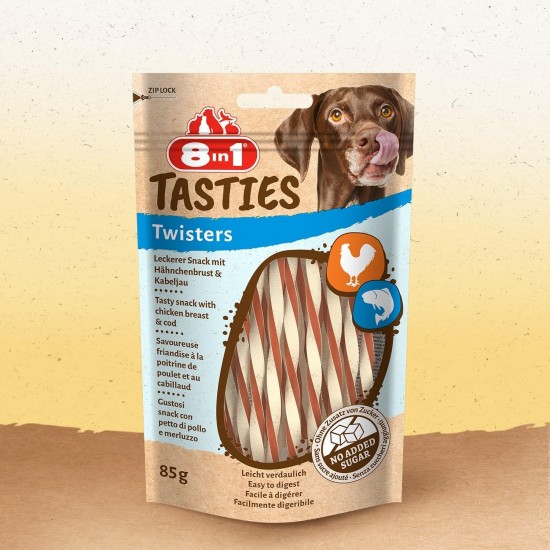 8in1 Tasties Sushi Rolls Dog Snack - Gluten Free Treats with Cod & Chicken Breast, 85 g 8in1 Tasties Sushi Rolls Dog Snack - Gluten Free Treats with Cod & Chicken Breast, 85 g