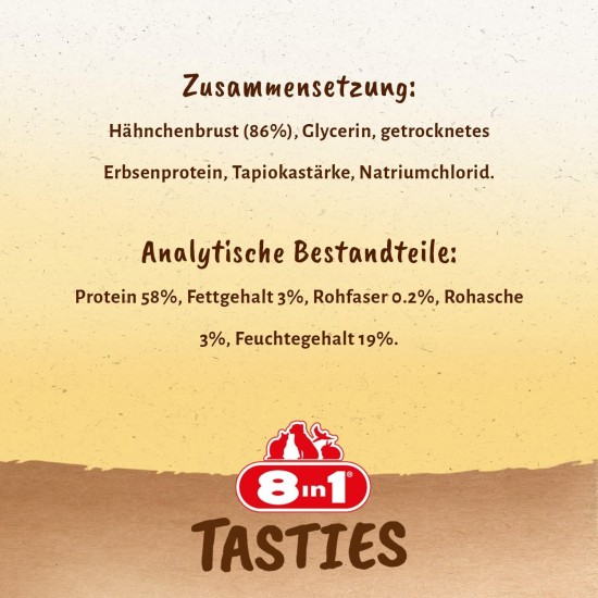 8in1 Tasties Sushi Rolls Dog Snack - Gluten Free Treats with Cod & Chicken Breast, 85 g 8in1 Tasties Sushi Rolls Dog Snack - Gluten Free Treats with Cod & Chicken Breast, 85 g