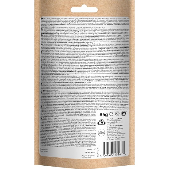8in1 Tasties Sushi Rolls Dog Snack - Gluten Free Treats with Cod & Chicken Breast, 85 g 8in1 Tasties Sushi Rolls Dog Snack - Gluten Free Treats with Cod & Chicken Breast, 85 g