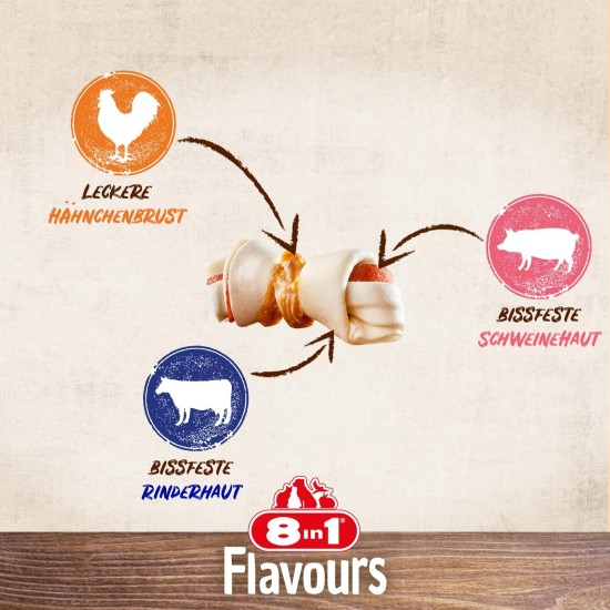 8in1 Triple Flavor Chewing Bone L wrapped with chicken fillet, 1 pack (1 x 85 g) 8in1 Triple Flavor Chewing Bone L wrapped with chicken fillet, 1 pack (1 x 85 g)
