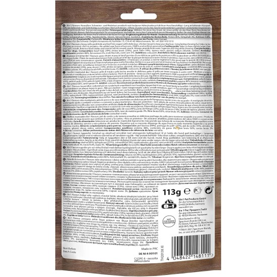 8in1 Triple Flavour Wings Kaustangen für Hunde - Kausnacks mit extra viel Fleisch, 113g Beutel (ca. 6 Stück) 8in1 Triple Flavour Wings Kaustangen für Hunde - Kausnacks mit extra viel Fleisch, 113g Beutel (ca. 6 Stück)