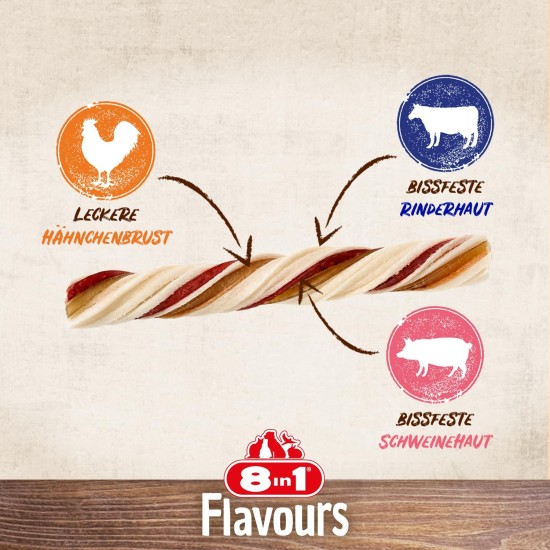 8in1 Triple Flavour Wings Kaustangen für Hunde - Kausnacks mit extra viel Fleisch, 113g Beutel (ca. 6 Stück) 8in1 Triple Flavour Wings Kaustangen für Hunde - Kausnacks mit extra viel Fleisch, 113g Beutel (ca. 6 Stück)