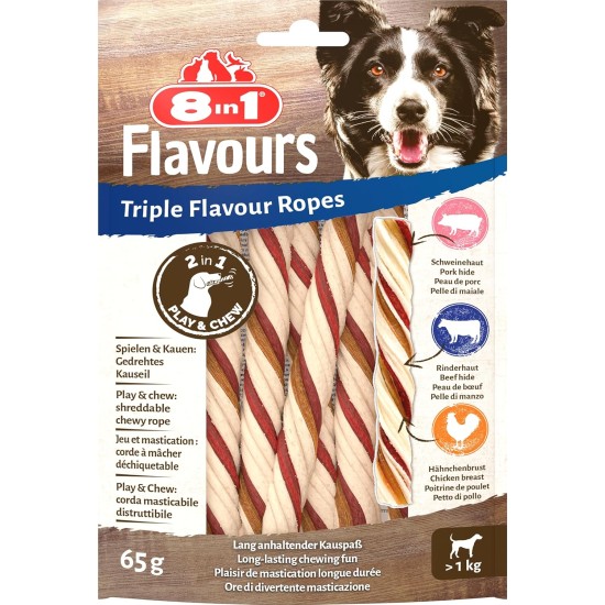 8in1 Triple Flavour Wings Kaustangen für Hunde - Kausnacks mit extra viel Fleisch, 113g Beutel (ca. 6 Stück) 8in1 Triple Flavour Wings Kaustangen für Hunde - Kausnacks mit extra viel Fleisch, 113g Beutel (ca. 6 Stück)