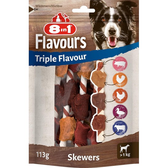 8in1 Triple Flavour Wings Kaustangen für Hunde - Kausnacks mit extra viel Fleisch, 113g Beutel (ca. 6 Stück) 8in1 Triple Flavour Wings Kaustangen für Hunde - Kausnacks mit extra viel Fleisch, 113g Beutel (ca. 6 Stück)