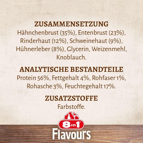 8in1 Triple Flavour Wings Kaustangen für Hunde - Kausnacks mit extra viel Fleisch, 113g Beutel (ca. 6 Stück) 8in1 Triple Flavour Wings Kaustangen für Hunde - Kausnacks mit extra viel Fleisch, 113g Beutel (ca. 6 Stück)