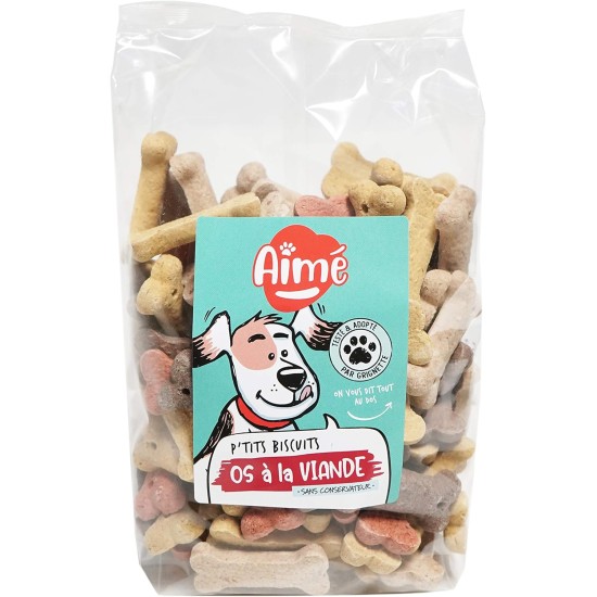 AIME Biscuits Os a la viande - Pour chien - 500g AIME Biscuits Os a la viande - Pour chien - 500g